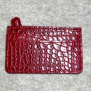 B-Low The Belt Red Croc Embossed Leather Card Holder Zip Wallet LN B4